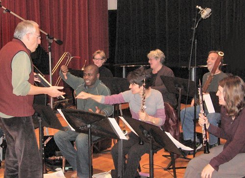 'What was that take like?' members of the nonet from the Met recording 'Fidelio'